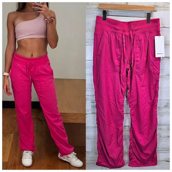 Lululemon Dance Studio Mid-Rise Pants Sonic Pink Size 10 Activewear Balletcore - Picture 1 of 16